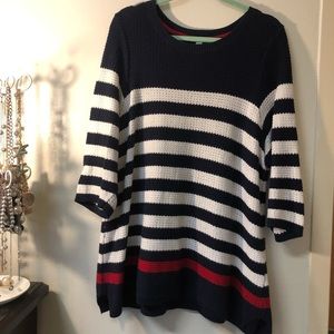 Croft & Barrow nautical stripe sweater 3/4 sleeve